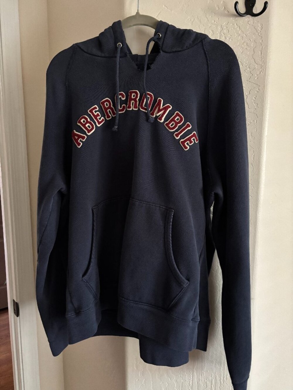 Vintage Y2K Abercrombie & Fitch Spellout Hoodie XL Navy Athletic Goods